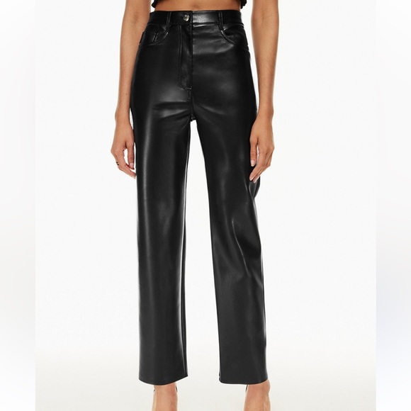 Aritzia Melina leather Pants high rise Straight Leg size 2 NWT